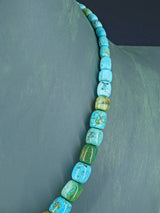 Navajo 18" Single Strand Barrel Bead Turquoise Necklace