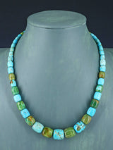Navajo 18" Single Strand Barrel Bead Turquoise Necklace