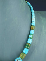Navajo 18" Single Strand Barrel Bead Turquoise Necklace