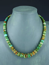 Navajo 19" Single Strand Graduated Sky Horse Turquoise Necklace