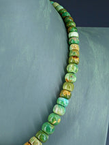Navajo 19" Single Strand Graduated Sky Horse Turquoise Necklace