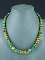 Navajo 19" Single Strand Graduated Sky Horse Turquoise Necklace