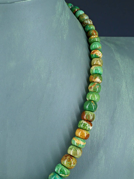 Navajo 19" Single Strand Graduated Sky Horse Turquoise Necklace
