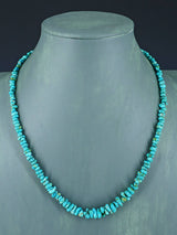 20" Navajo Single Strand Natural Lone Mountain Turquoise Necklace