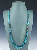 30" Native American Single Strand Turquoise Necklace