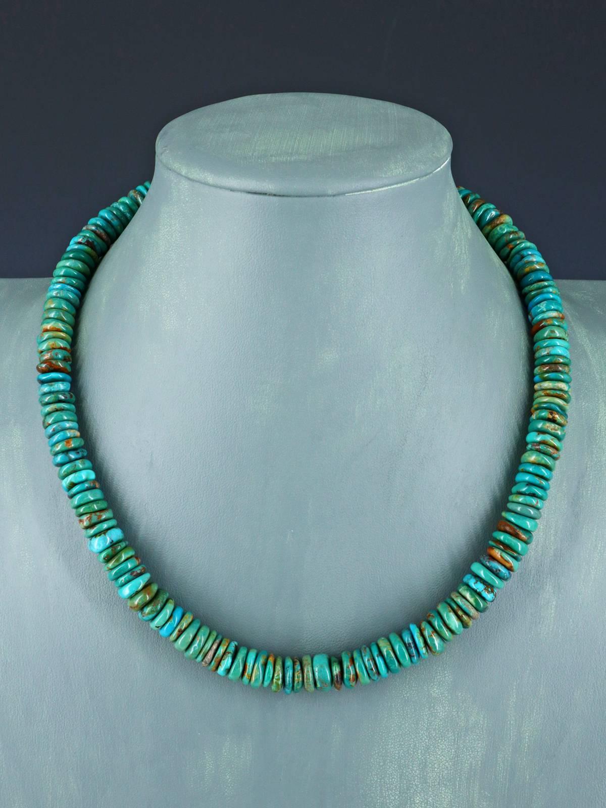 Navajo Single Strand Turquoise Disc Necklace