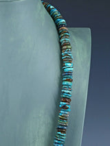 Navajo 26" Single Strand Turquoise Disc Necklace