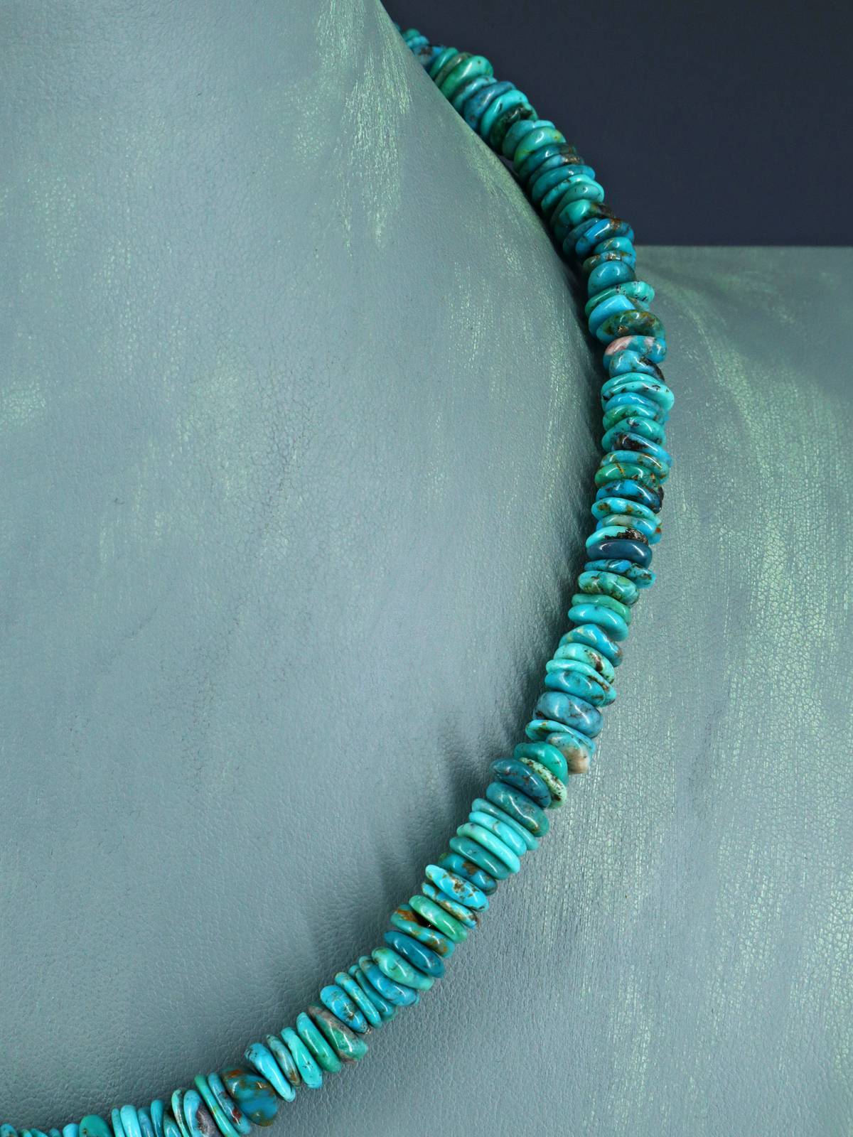 Navajo Single Strand Turquoise Disc Necklace