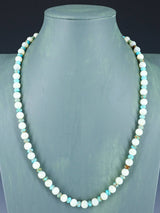 Native American Single Strand Mother of Pearl and Turquoise Necklace