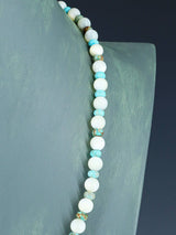 Native American Single Strand Mother of Pearl and Turquoise Necklace