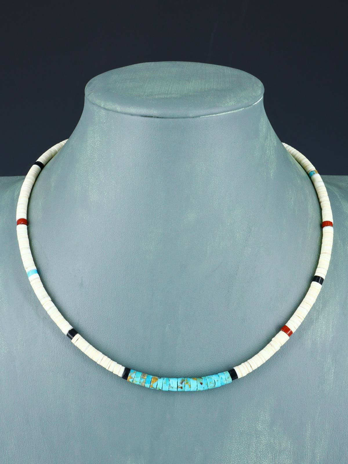 Native American Shell Heishi Single Strand Necklace