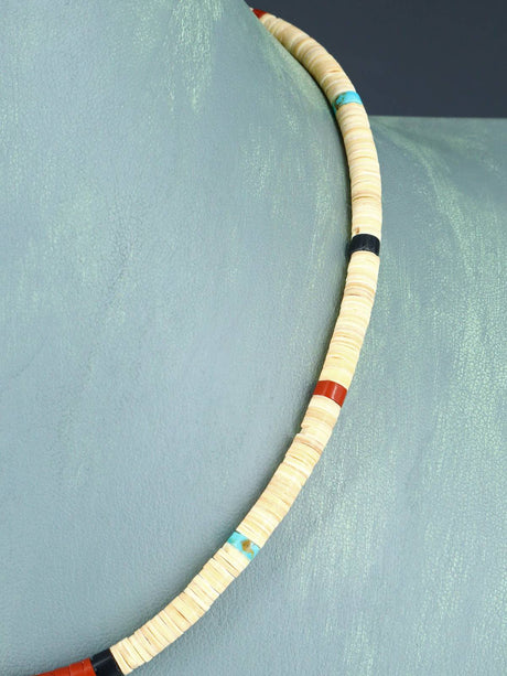 Native American Shell Heishi Single Strand Necklace
