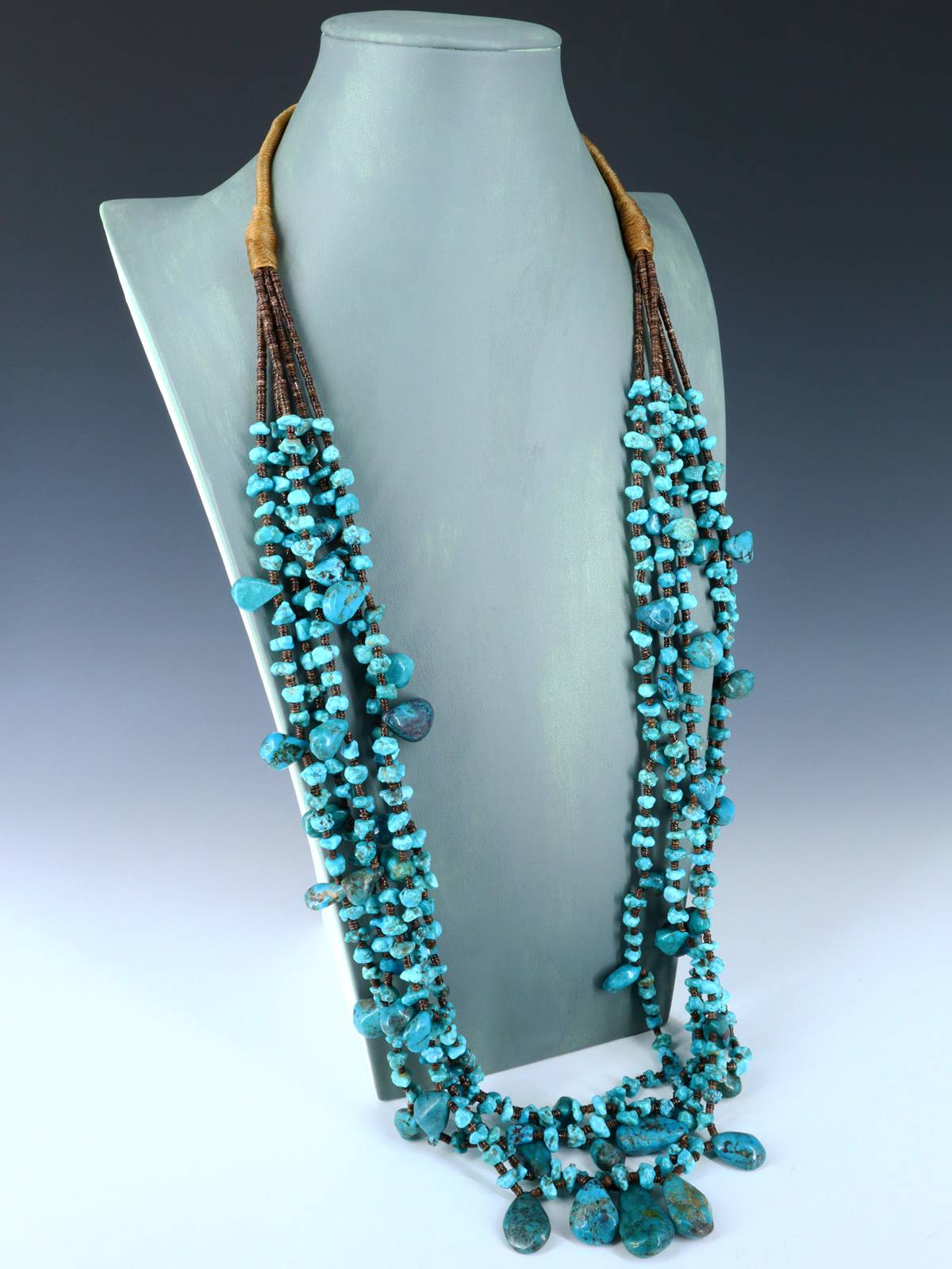 Native American Jewelry Santo Domingo Turquoise and Heishi Necklace