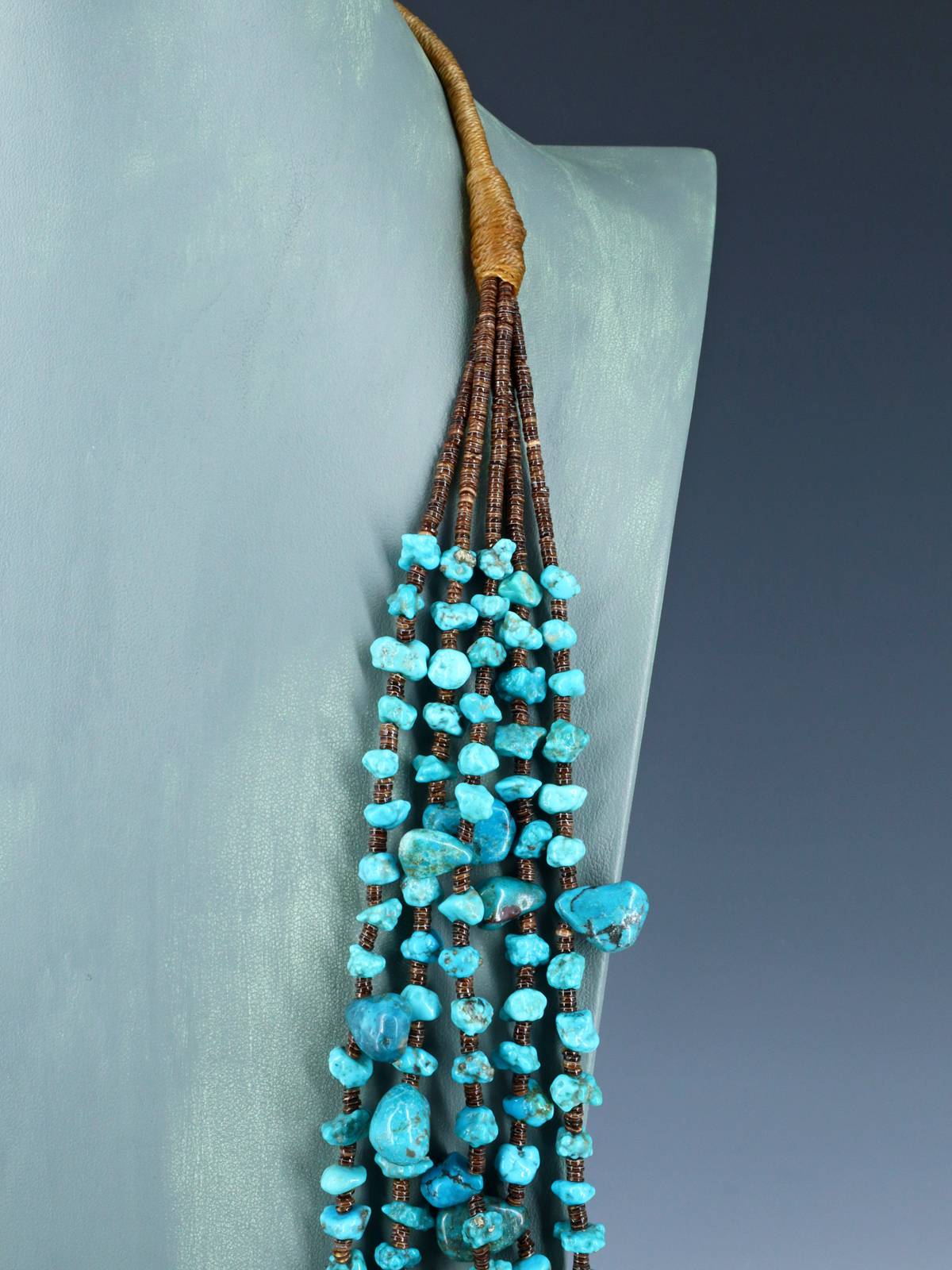 Native American Jewelry Santo Domingo Turquoise and Heishi Necklace
