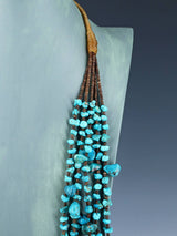 Native American Jewelry Santo Domingo Turquoise and Heishi Necklace