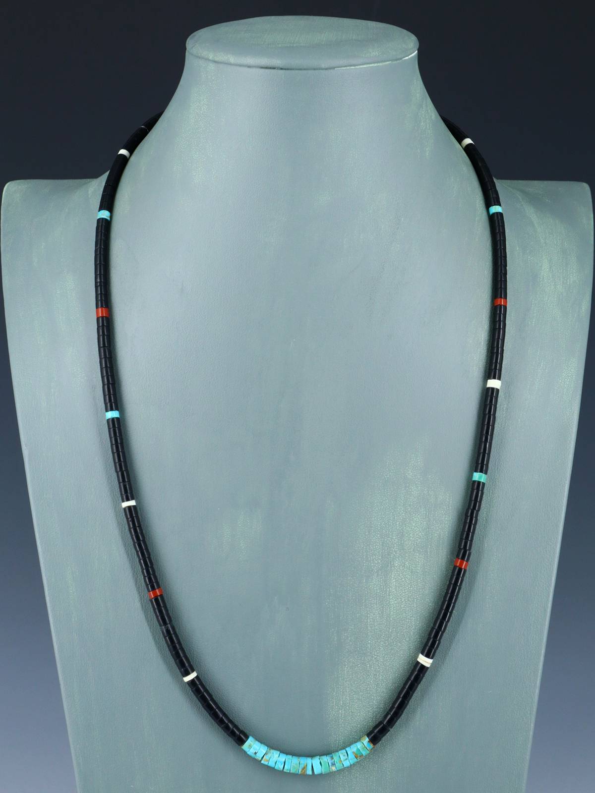 Collar de concha y turquesa de nativo americano de 18"