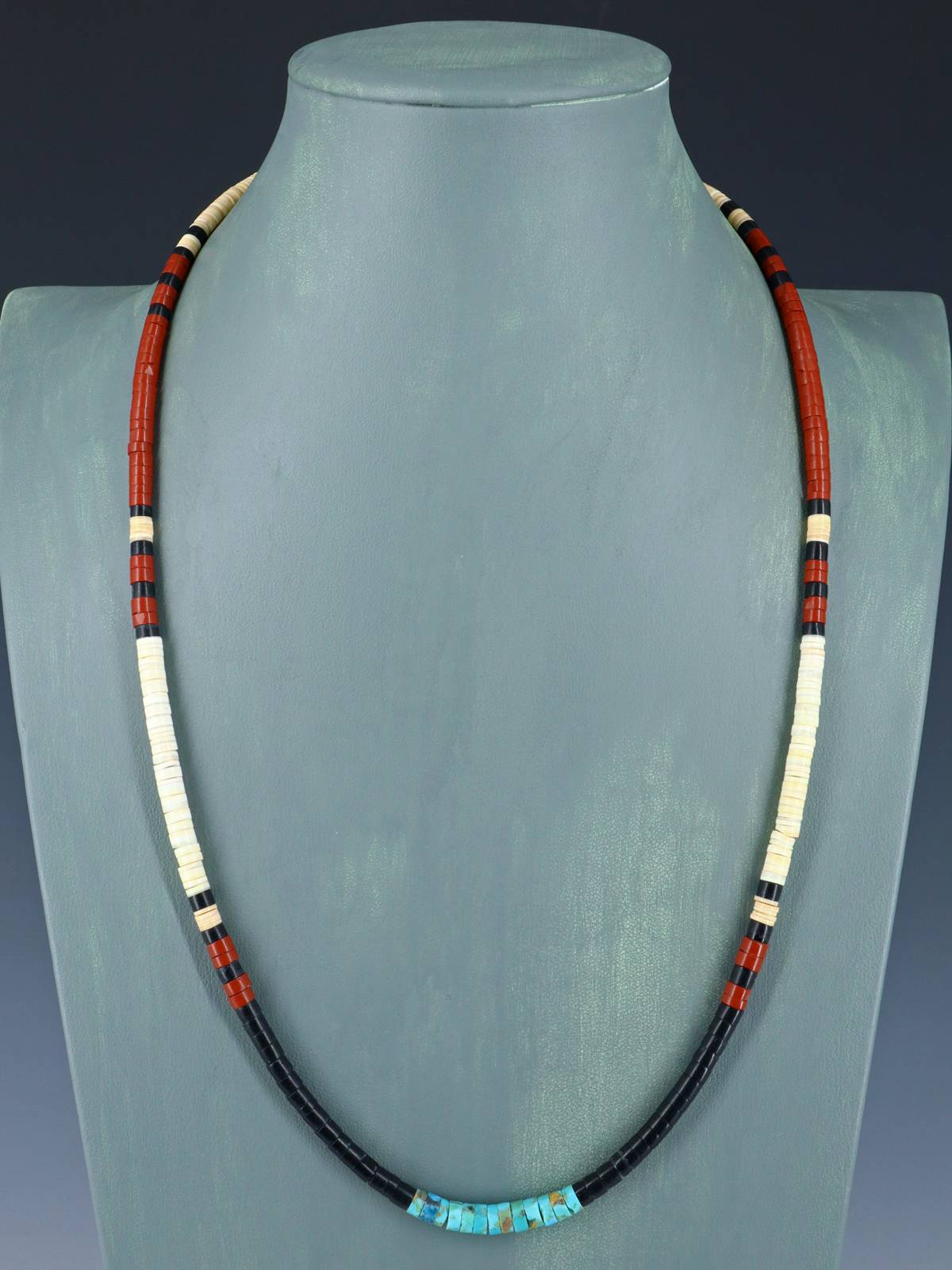 Native American Shell Heishi Single Strand Necklace
