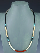 Collar de concha y turquesa de nativo americano de 18"