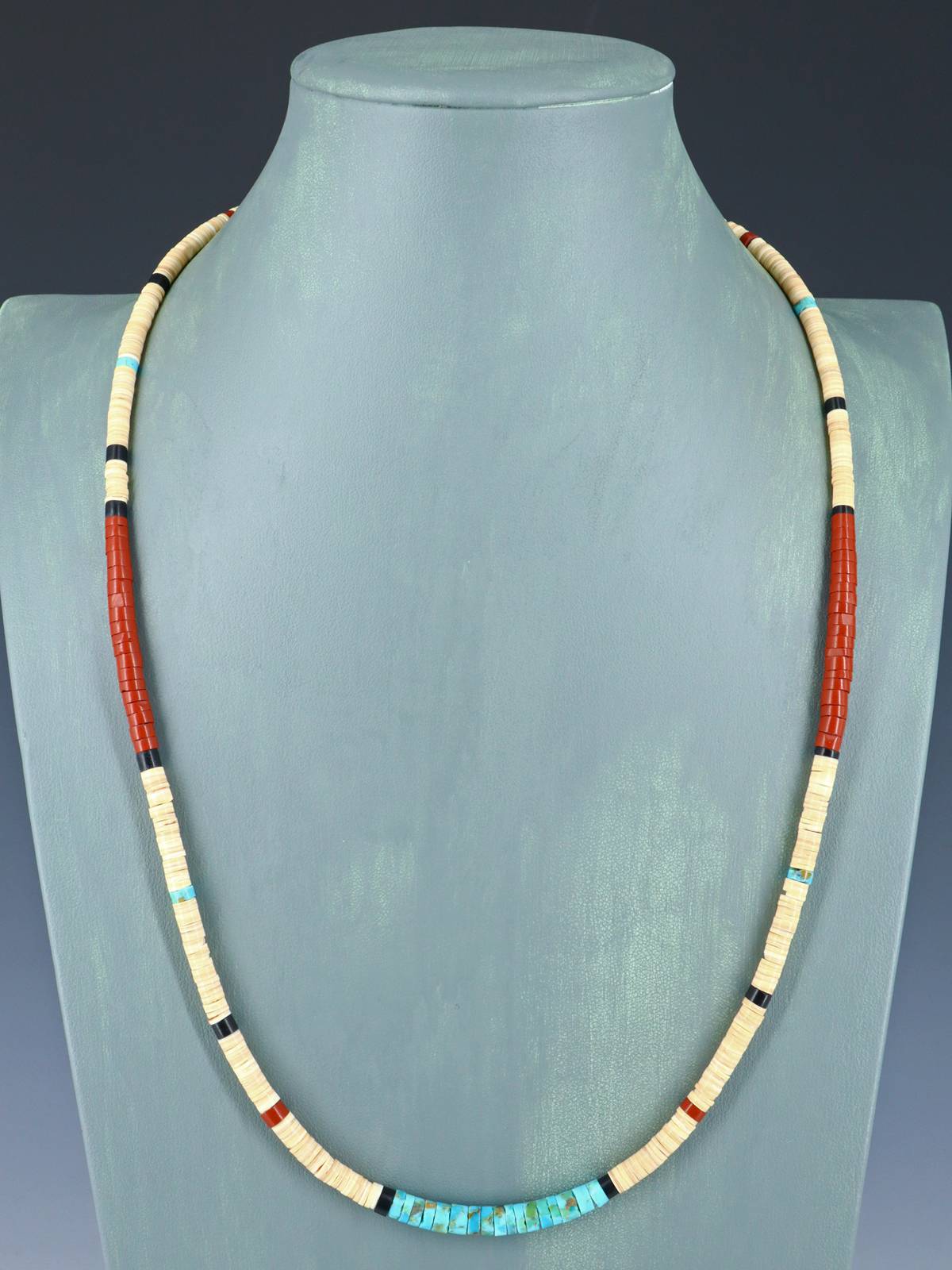 Native American Shell Heishi Single Strand Necklace