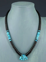 Collier amérindien Santo Domingo Turquoise et Jet