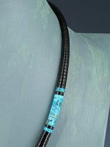 Collier amérindien Santo Domingo Turquoise et Jet