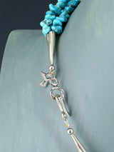 Native American Jewelry Turquoise and Coral Three Strand Necklace