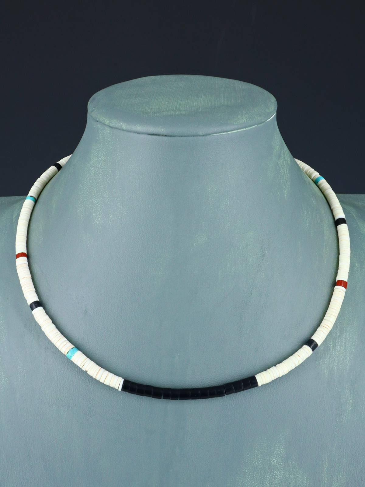 Native American Shell Heishi Single Strand Necklace