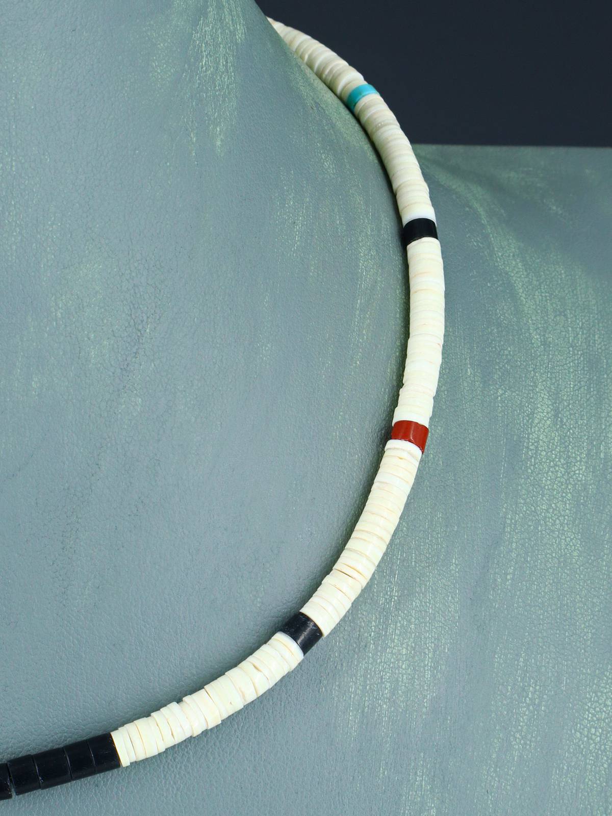 Native American Shell Heishi Single Strand Necklace