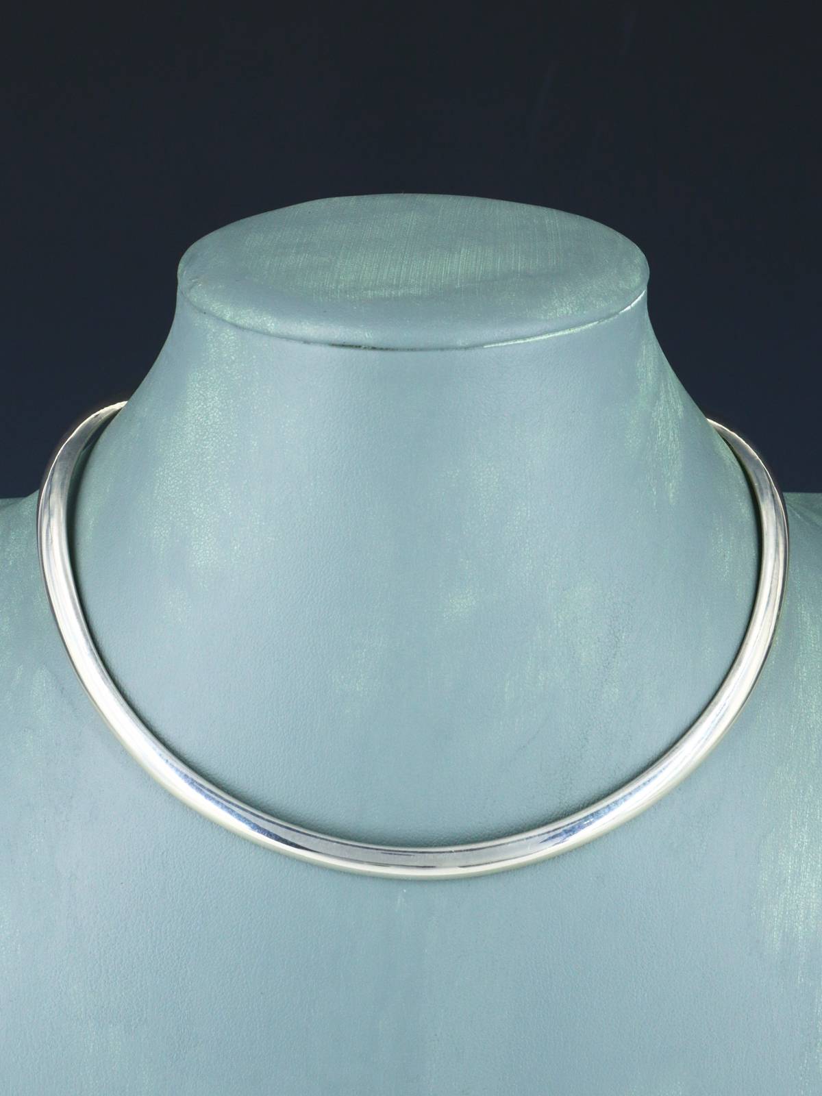 Sterling Silver Open Back Choker Collar Necklace