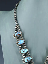 Navajo Jewelry Golden Hill Turquoise Squash Blossom Necklace Set