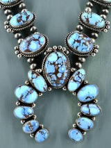 Navajo Jewelry Golden Hill Turquoise Squash Blossom Necklace Set