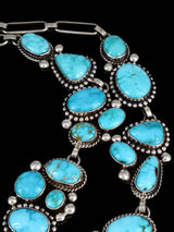 Native American Jewelry Sterling Silver Turquoise Lariat Necklace