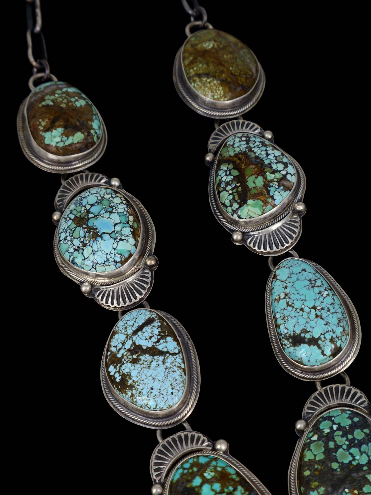 Collar Lariat de plata esterlina turquesa Royston natural navajo