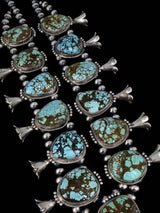 Campitos Juego de Collar con Flor de Calabaza en Plata de Ley Turquesa
