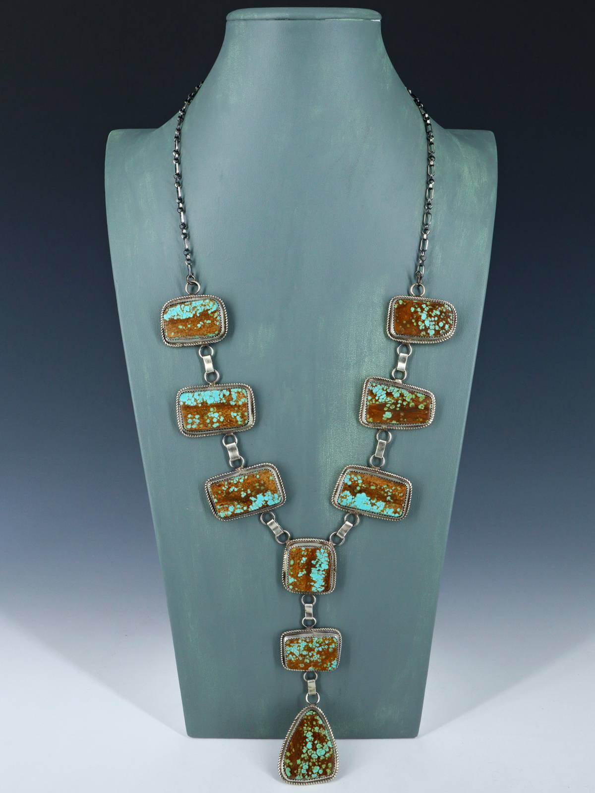 Native American Jewelry #8 Turquoise Lariat Necklace