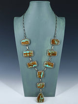 Native American Jewelry #8 Turquoise Lariat Necklace
