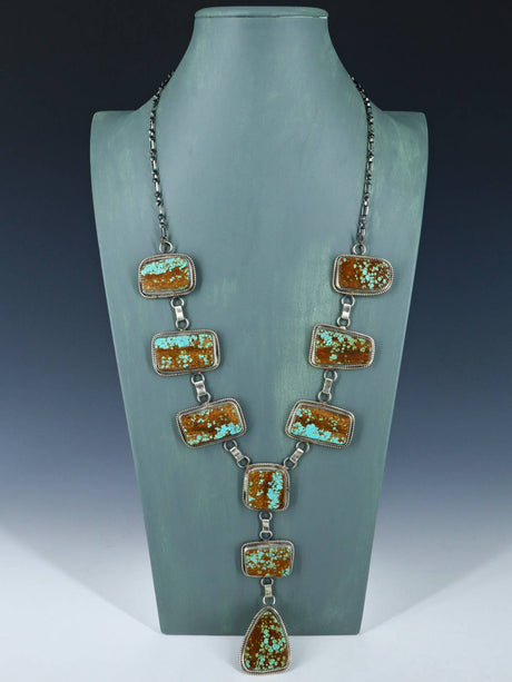 Native American Jewelry #8 Turquoise Lariat Necklace