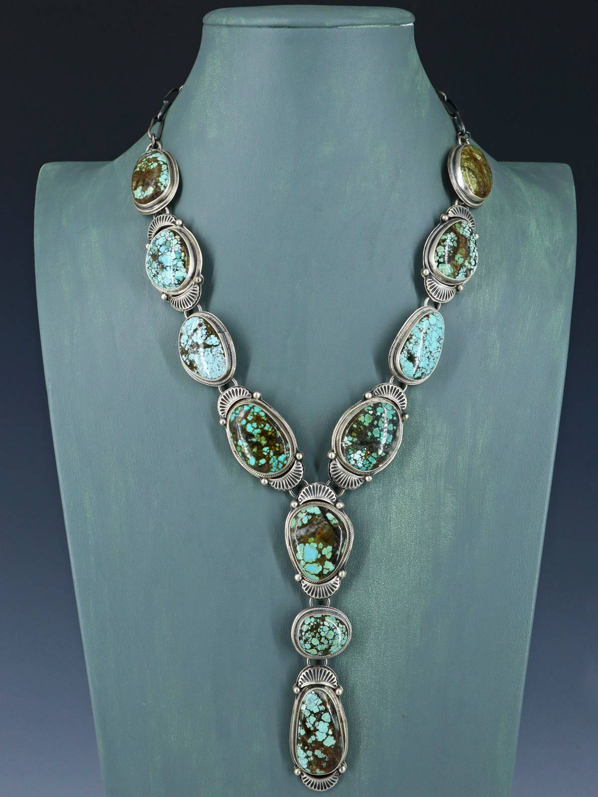 Collar Lariat de plata esterlina turquesa Royston natural navajo