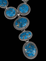 Native American Jewelry Sterling Silver Turquoise Lariat Necklace