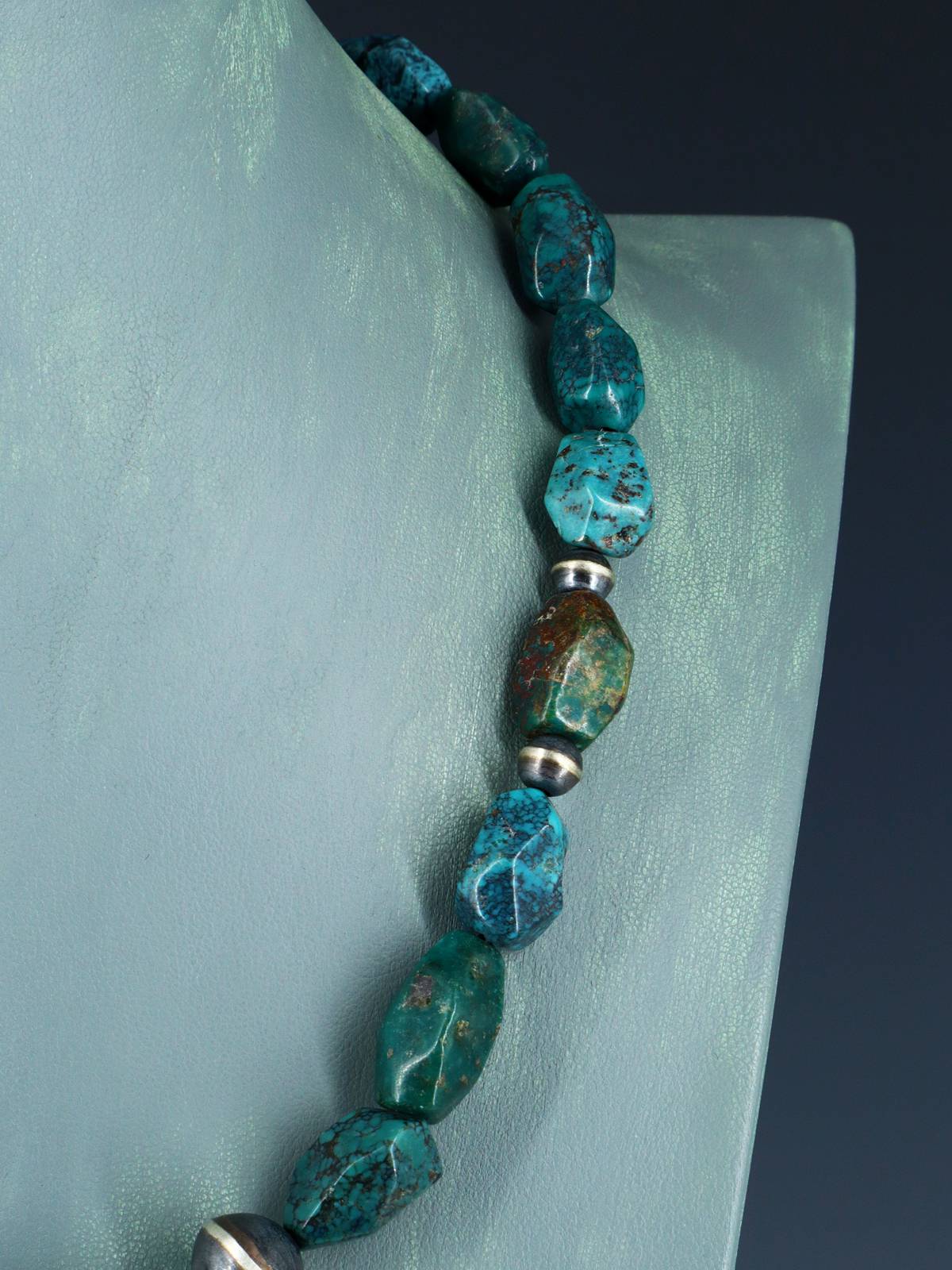 Collier de pépites turquoise à brin unique de bijoux amérindiens