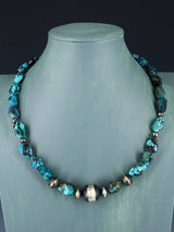 Native American Jewelry Single Strand Chunky Turquoise Necklace