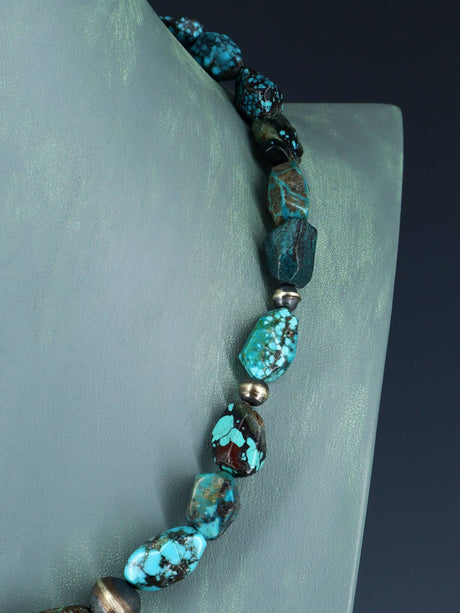 Native American Jewelry Single Strand Chunky Turquoise Necklace