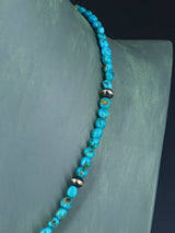 Native American Turquoise and Silver Beaded Necklace