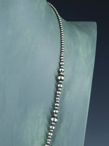 Collier de perles en argent sterling à brin unique de bijoux Navajo de 18 po