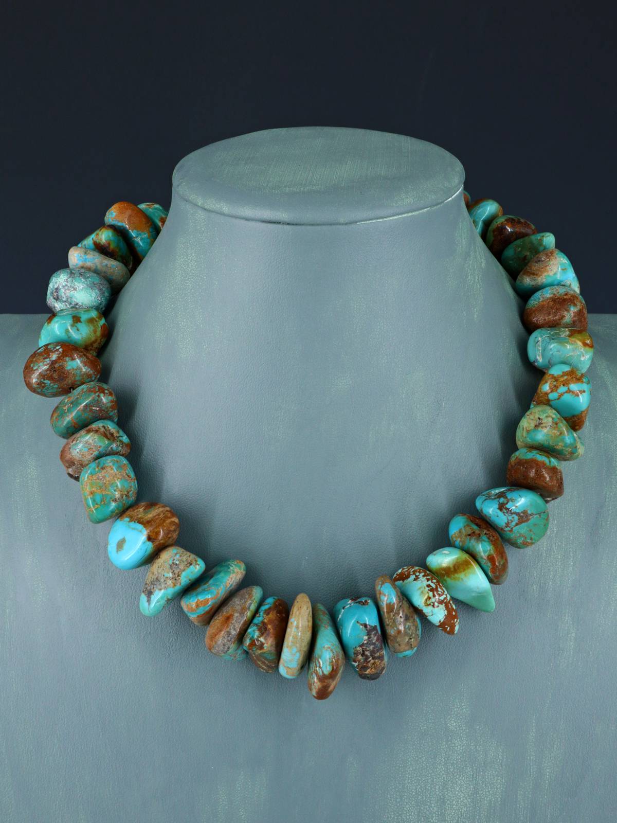 Chunky Native American Single Strand Turquoise Nugget Choker