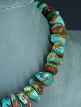 Chunky Native American Single Strand Turquoise Nugget Choker