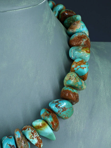 Chunky Native American Single Strand Turquoise Nugget Choker