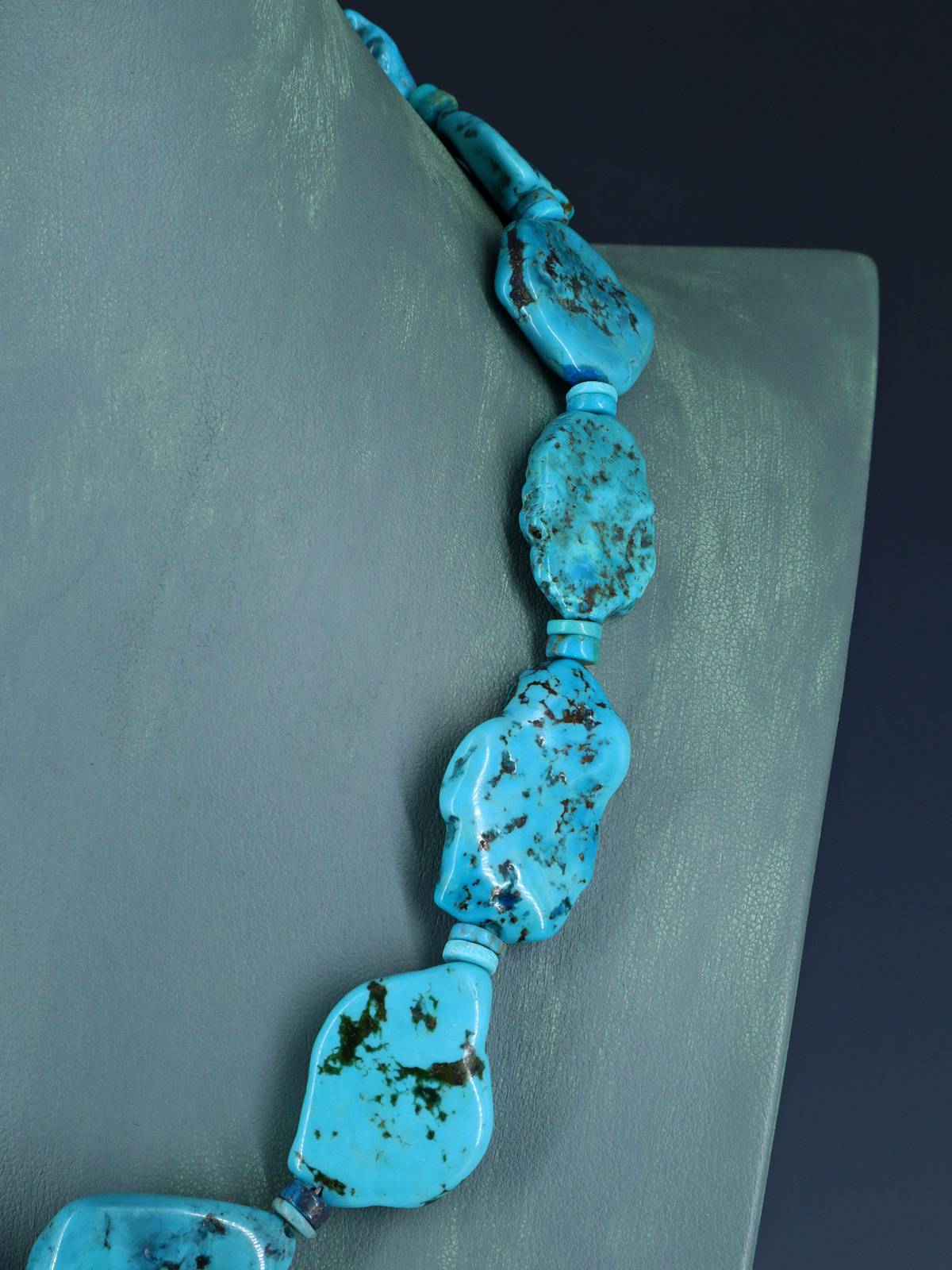 Chunky Native American Single Strand Turquoise Nugget Choker