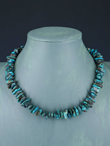 Collier à brin unique perlé turquoise chinois amérindien
