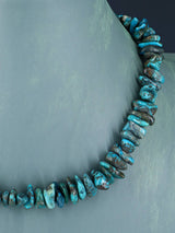 Collier à brin unique perlé turquoise chinois amérindien